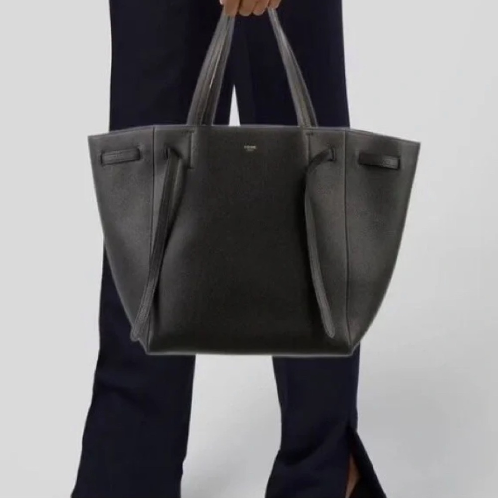 Celine Black Leather  Cabas Phantom tote
